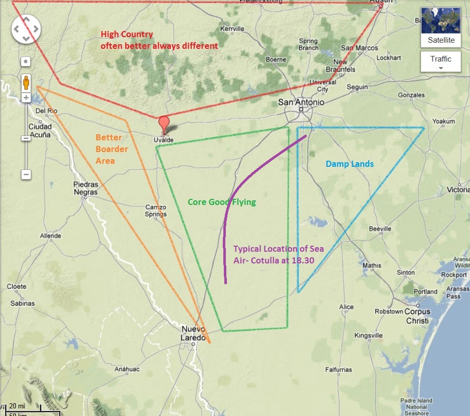 The task area highlighting the major areas of interest and differing conditions